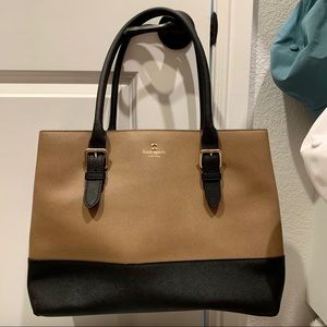 KATE SPADE | black & tan tote